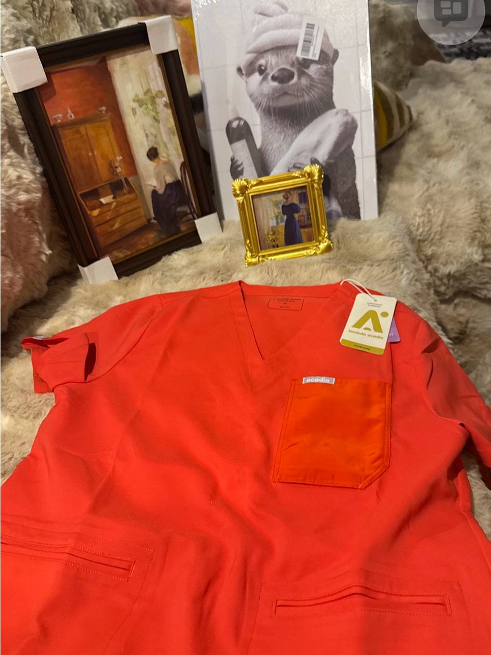 Aesthetica Men's V-Neck Bright Red Shirt with Contrasting Pocket